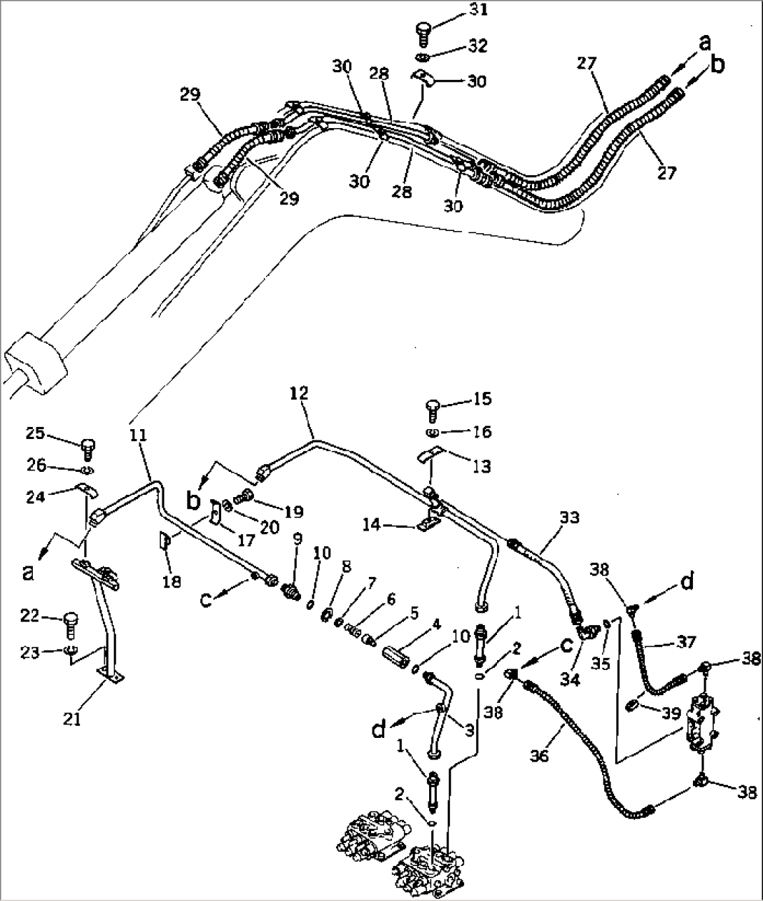 HYDRAULIC PIPING (VALVE TO ARM CYLINDER)