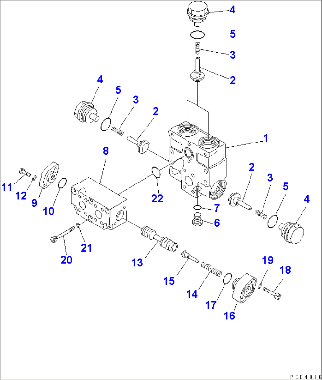 EMERGENCY STEERING (HYDRAULIC PIPING) (DIVITER VALVE INNER PARTS)(#50001-)