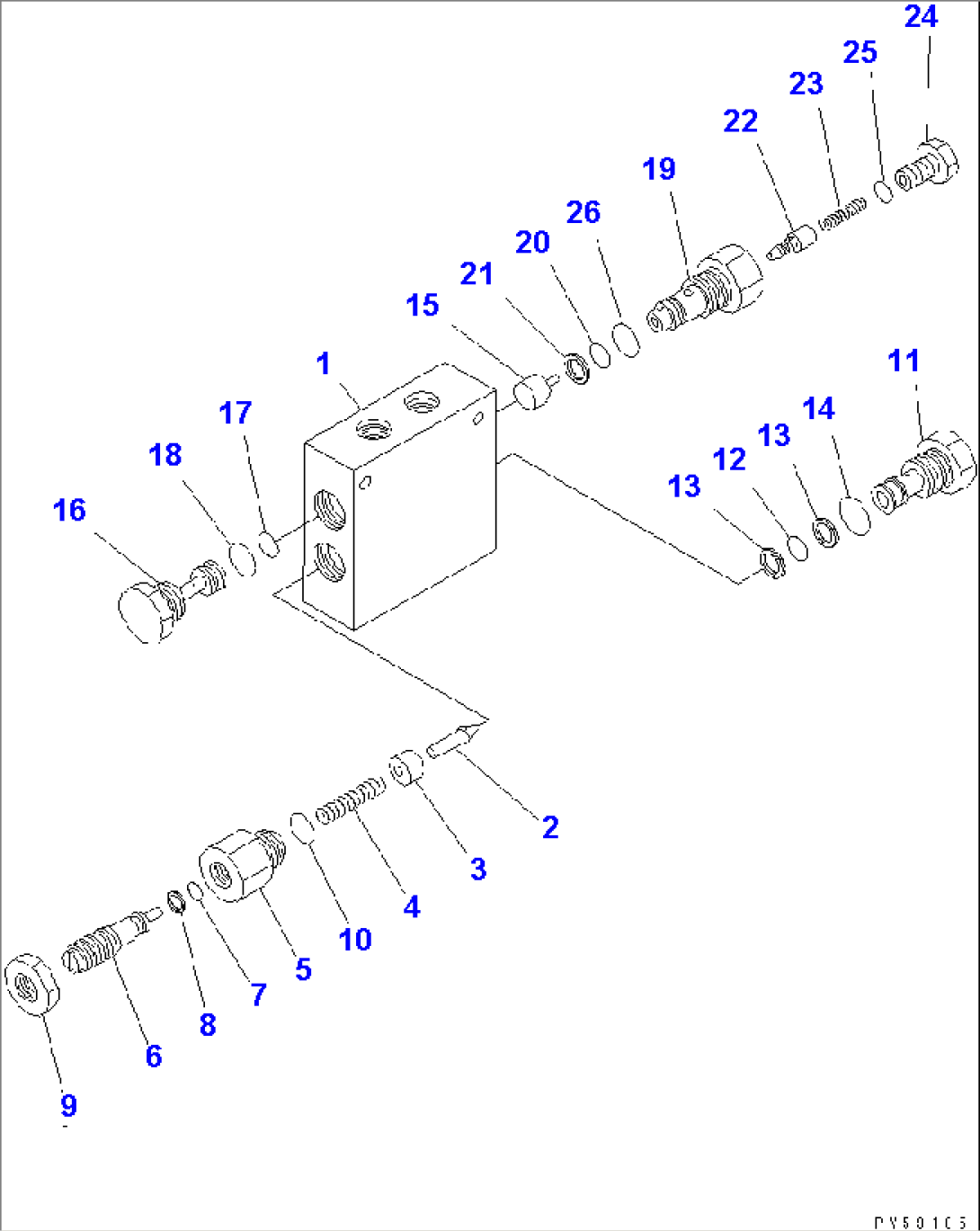 PILOT CHECK VALVE (FOR BLADE LIFT) (R.H.)(#11002-)