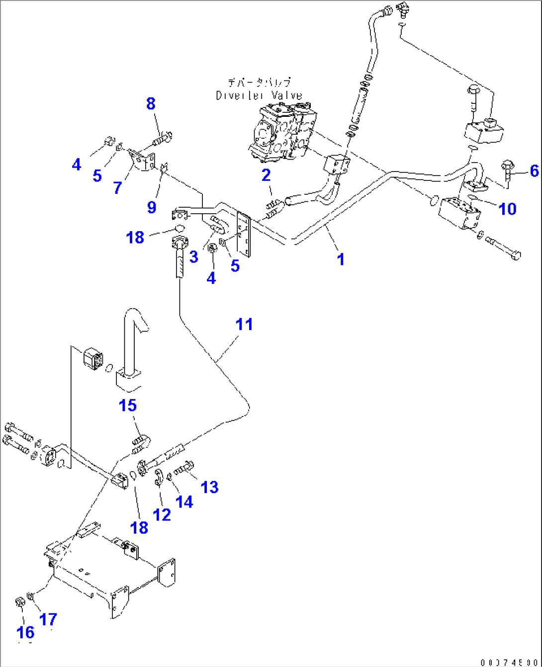 EMERGENCY STEERING PIPING (PILOT LINE)(#51075-)