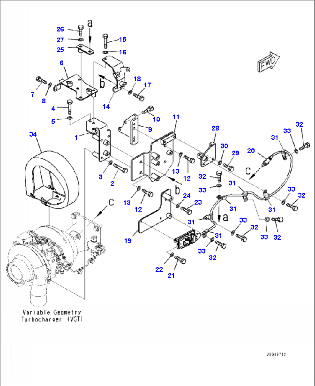 A1530-001004 VARIABLE GEOMETRY TURBOCHARGER (VGT) MOUNTING