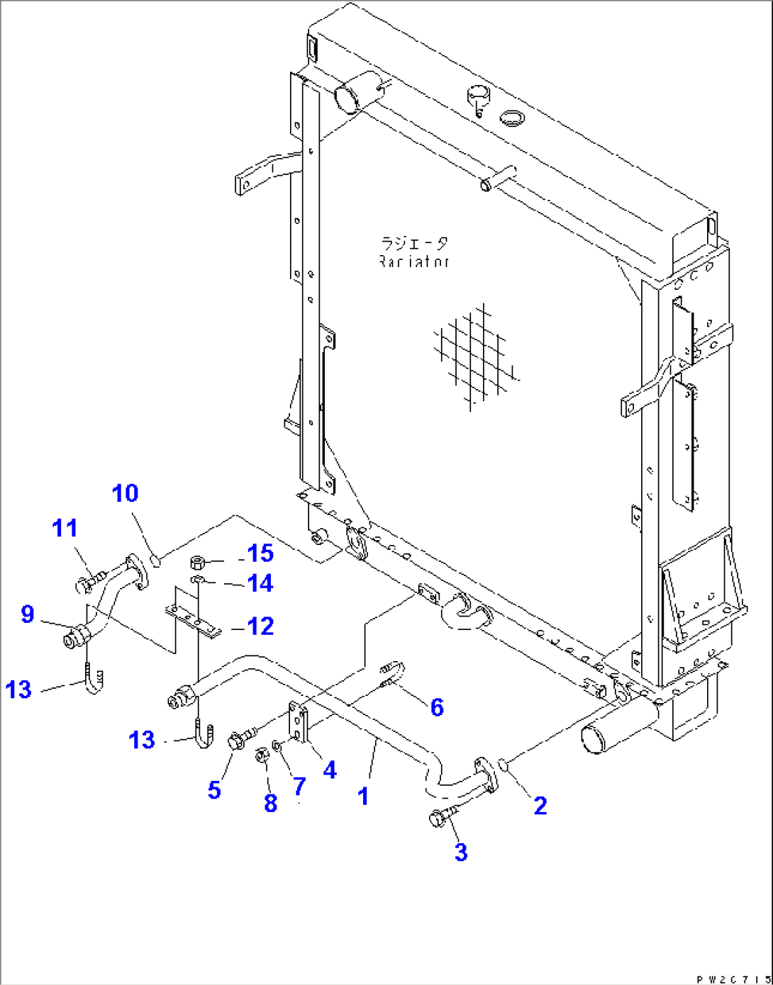 RADIATOR (LOWER TANK TUBE AND MOUNTING PARTS)(#52001-)