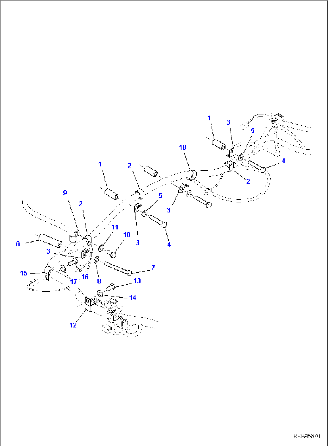 ELECTRIC WIRING, WIRE HARNESS CLAMP, REVOLVING FRAME