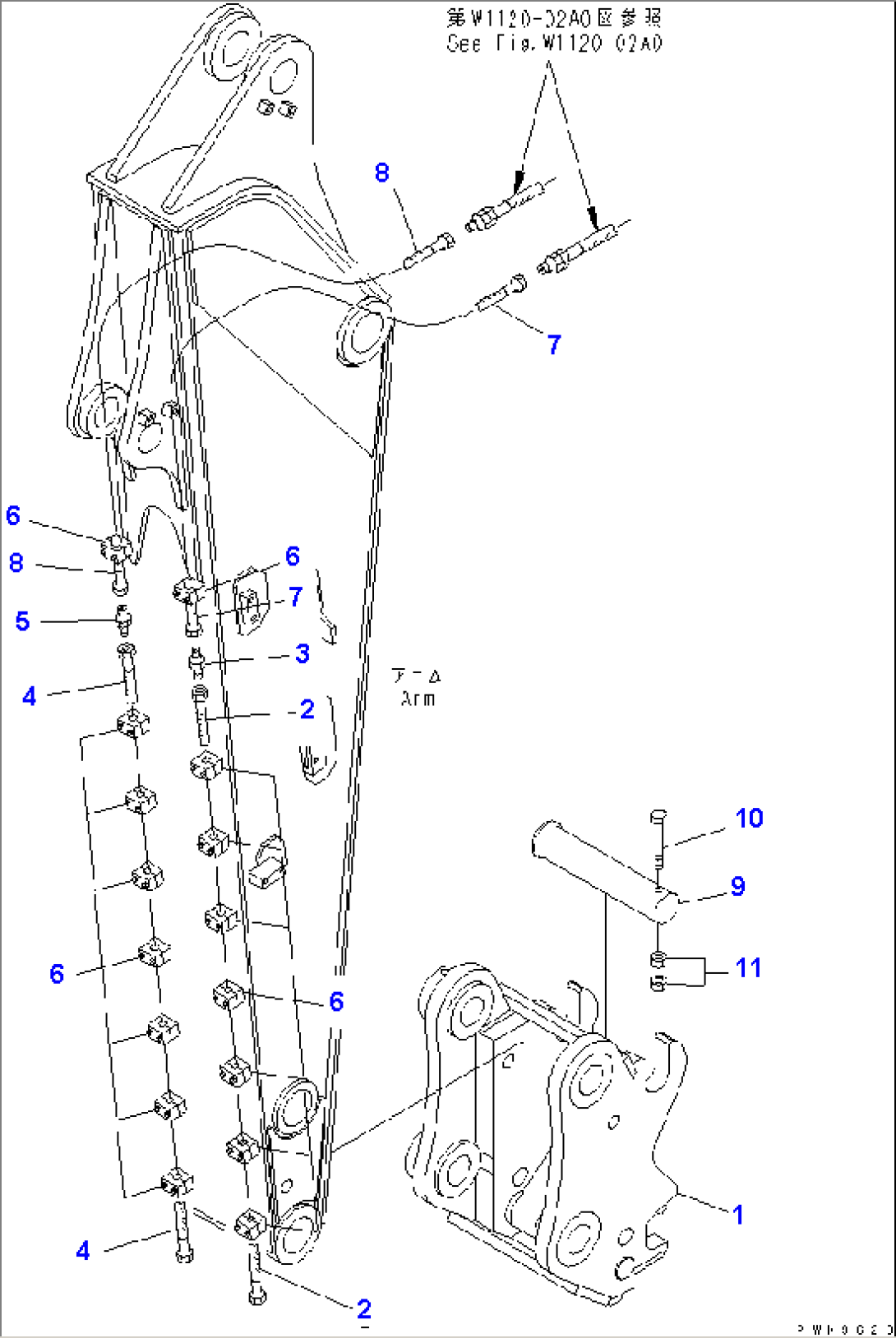 QUICK COUPLER (ARM SIDE) (FOR 2.25M ARM)(#K32001-)