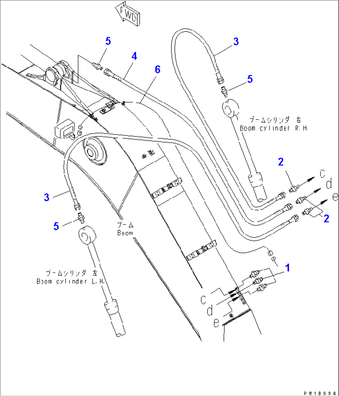BOOM (LUBRICATING LINE AND WORKING LAMP HARNESS)(#200001-200007)