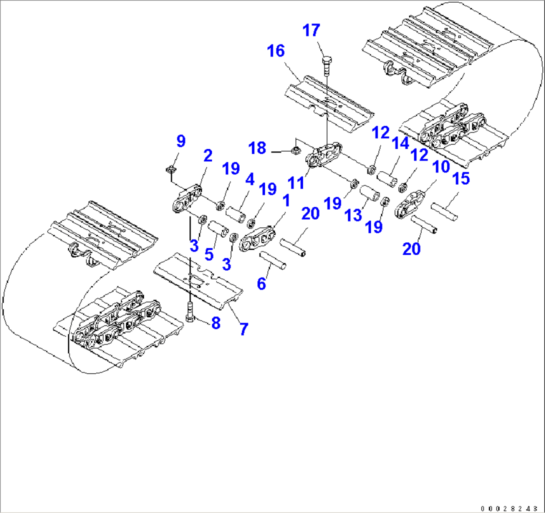 TRACK SHOE (DOUBLE GROUSER WITH LARGE HOLE) (600MM WIDE)