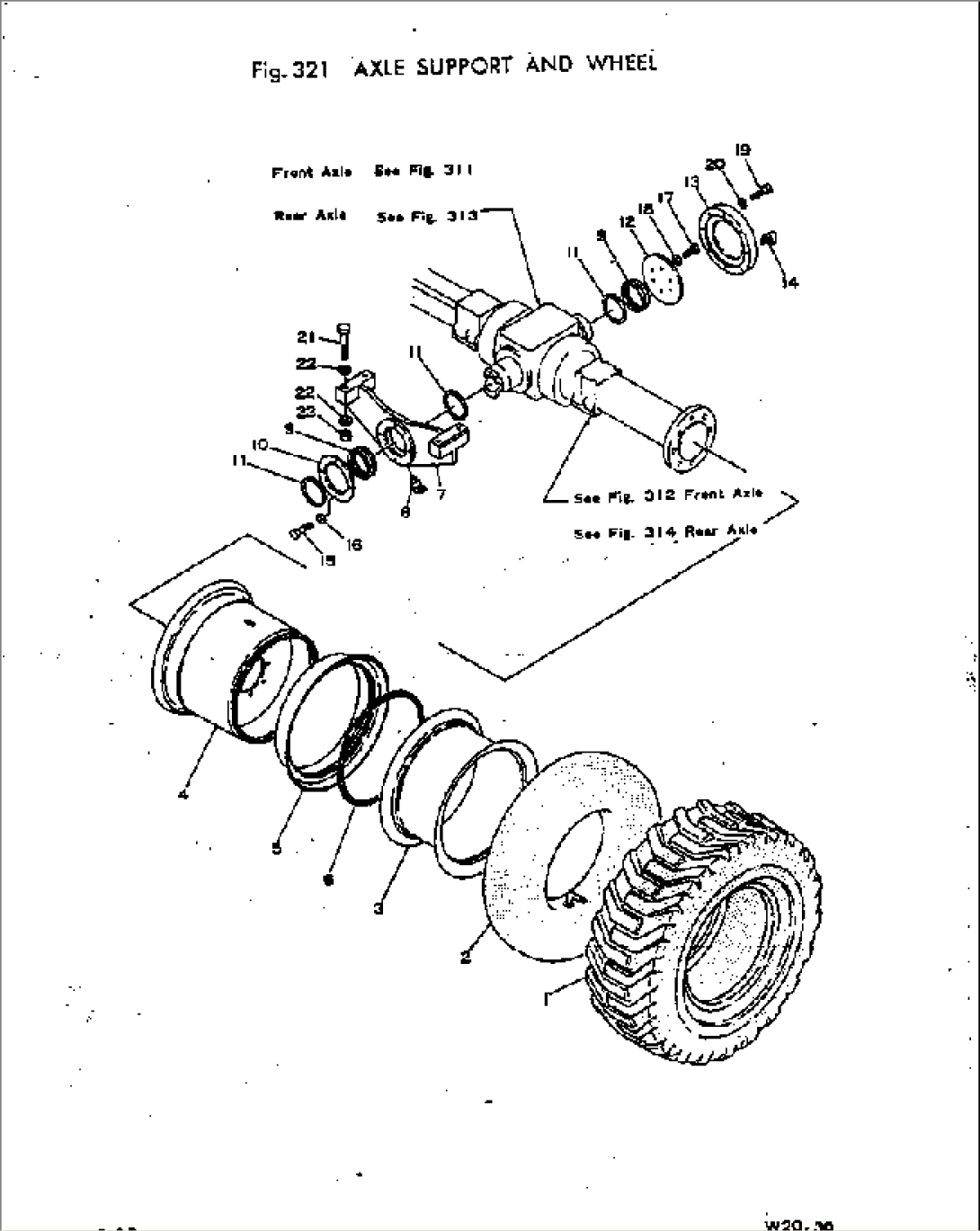AXLE SUPPORT AND WHEEL