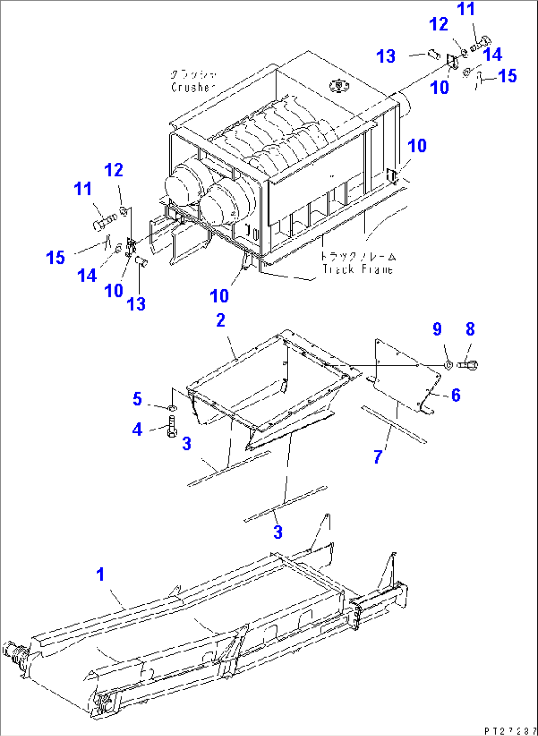 CRUSHER SYSTEM (3/3) (CONVEYOR AND CHUTE) (MONO CUTTER SPEC.)(#1106-)