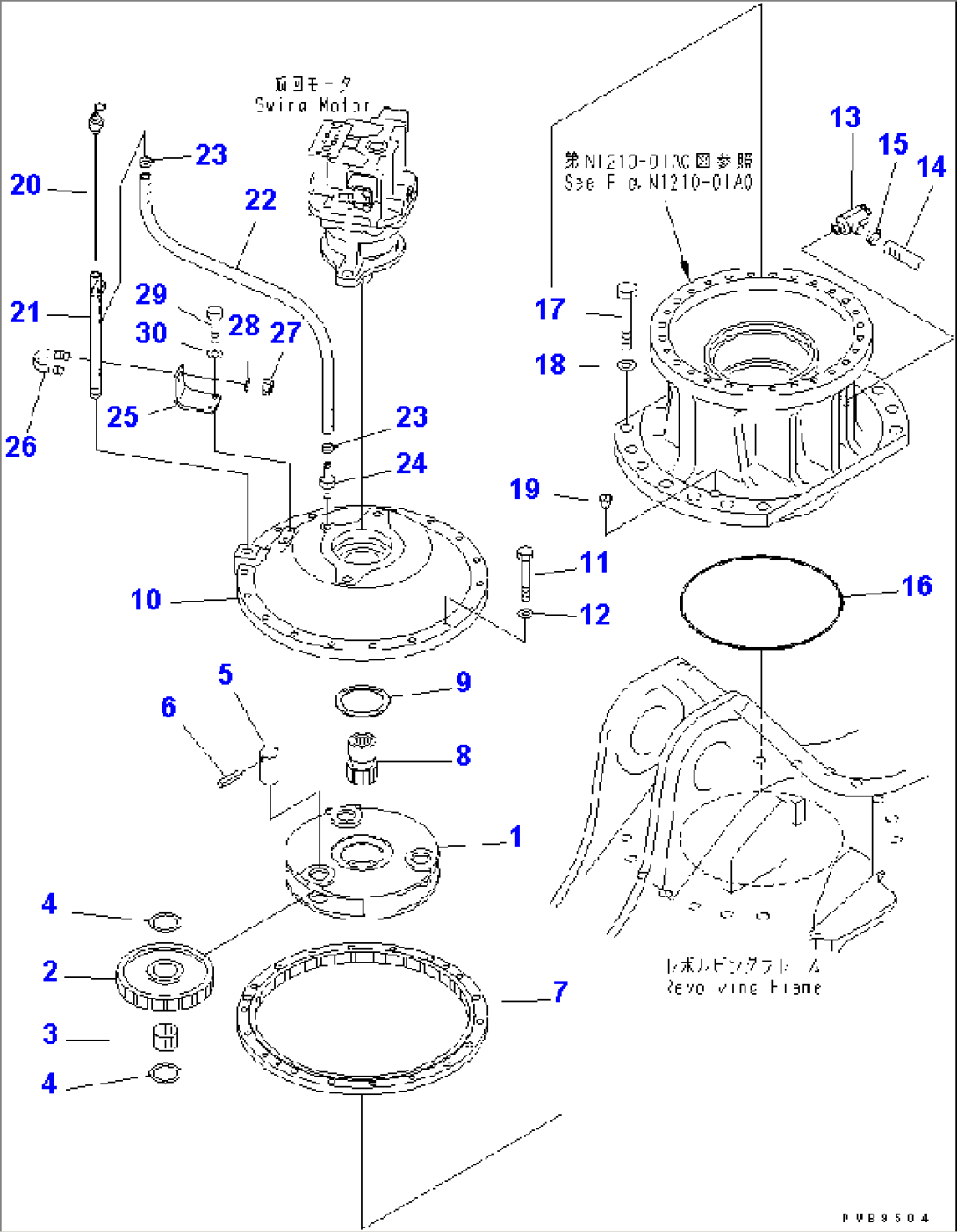 SWING MACHINERY (1ST CARRIER AND GAUGE SUPPORT)(#10148-10999)