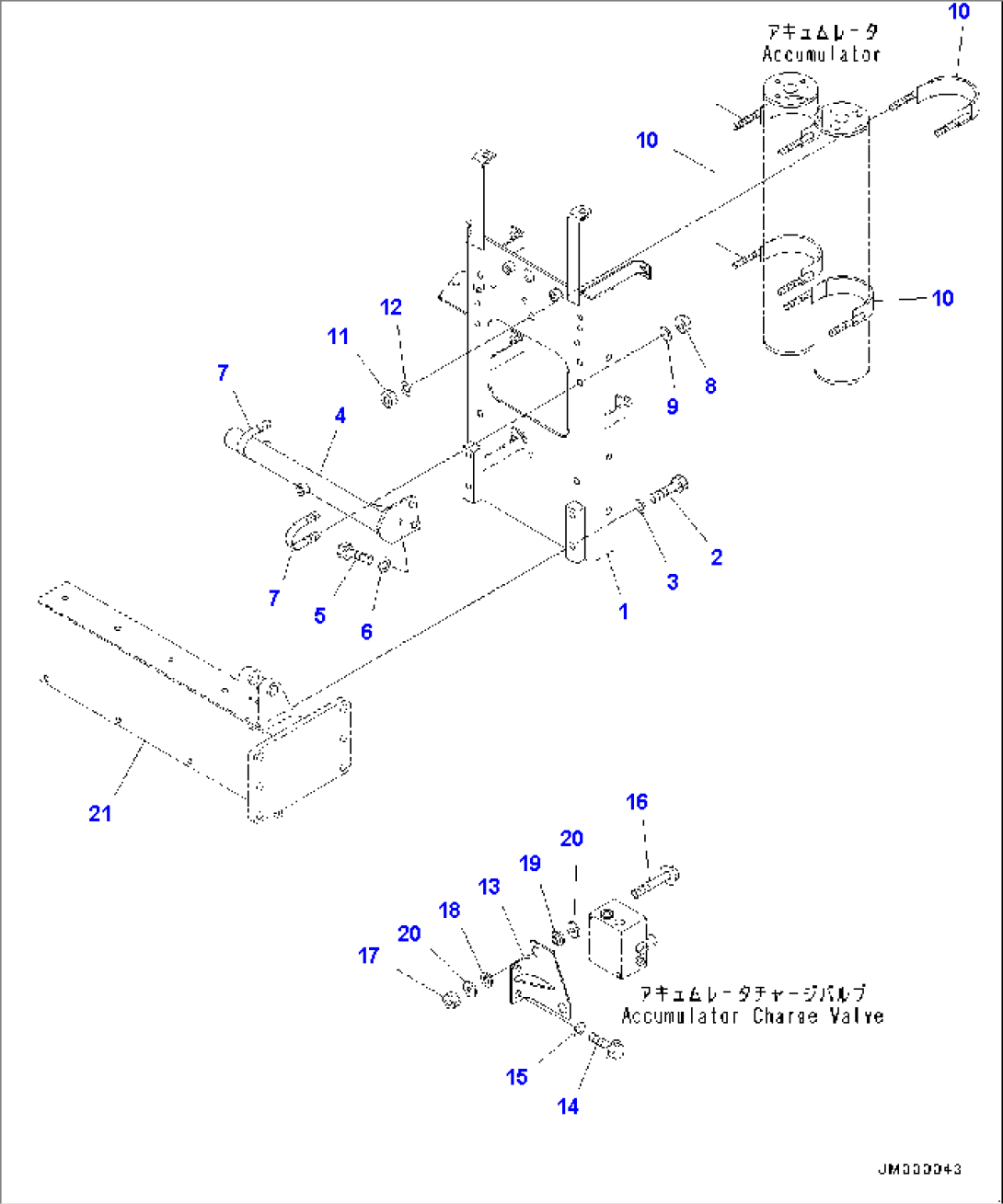 Accumulator, Mounting Parts (#2784-)