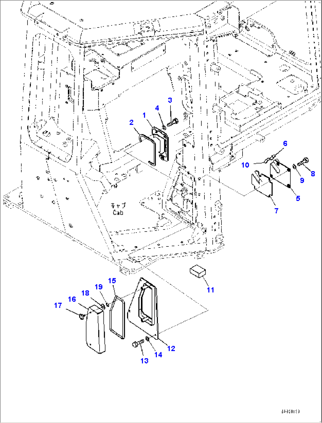 Cab, Dashboard Wiring Harness Mounting (2/2) (#40001-)