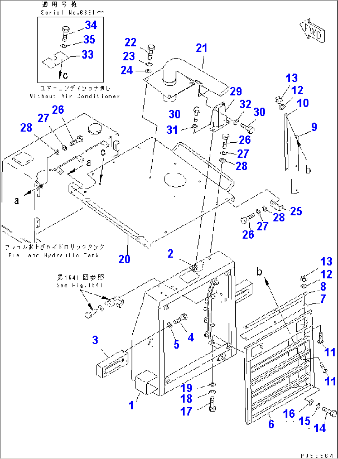 RADIATOR GUARD AND ENGINE HOOD (WITH FOLDING TYPE CANOPY)(#6607-6700)