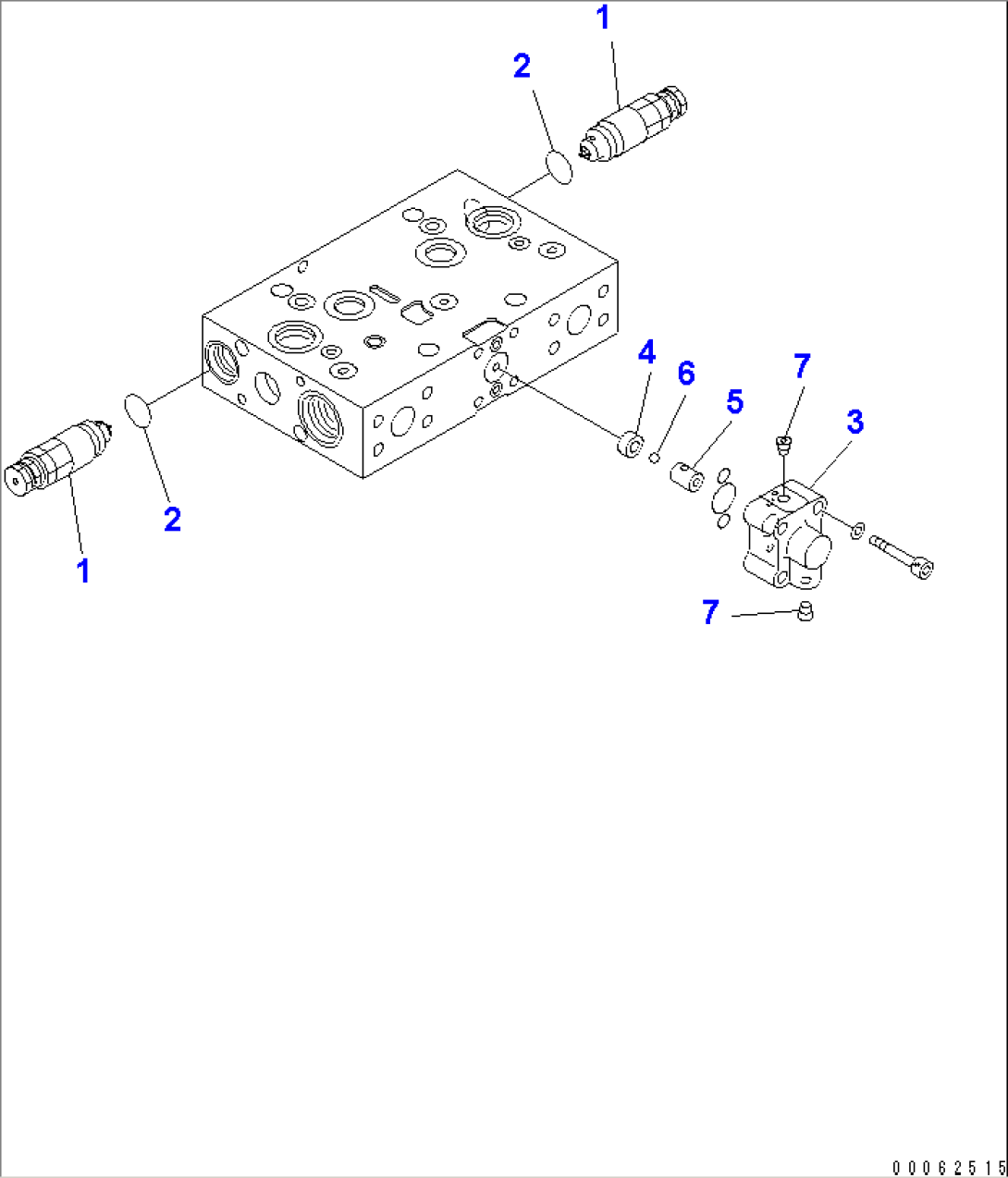 SERVICE VALVE (FOR 3-SPOOL) (3/3)(#55001-)