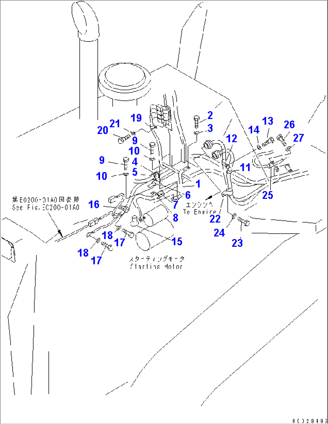 VEHICLE WIRING (ENGINE AND T/M WIRING CLAMP)