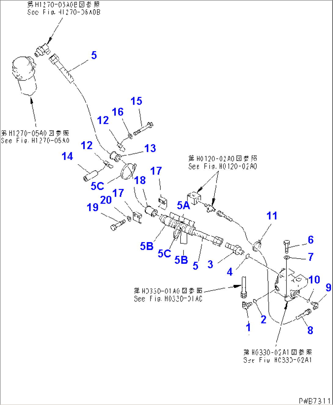RETURN LINE (BLOCK) (FOR ADDITIONAL PIPING)(#50700-52740)