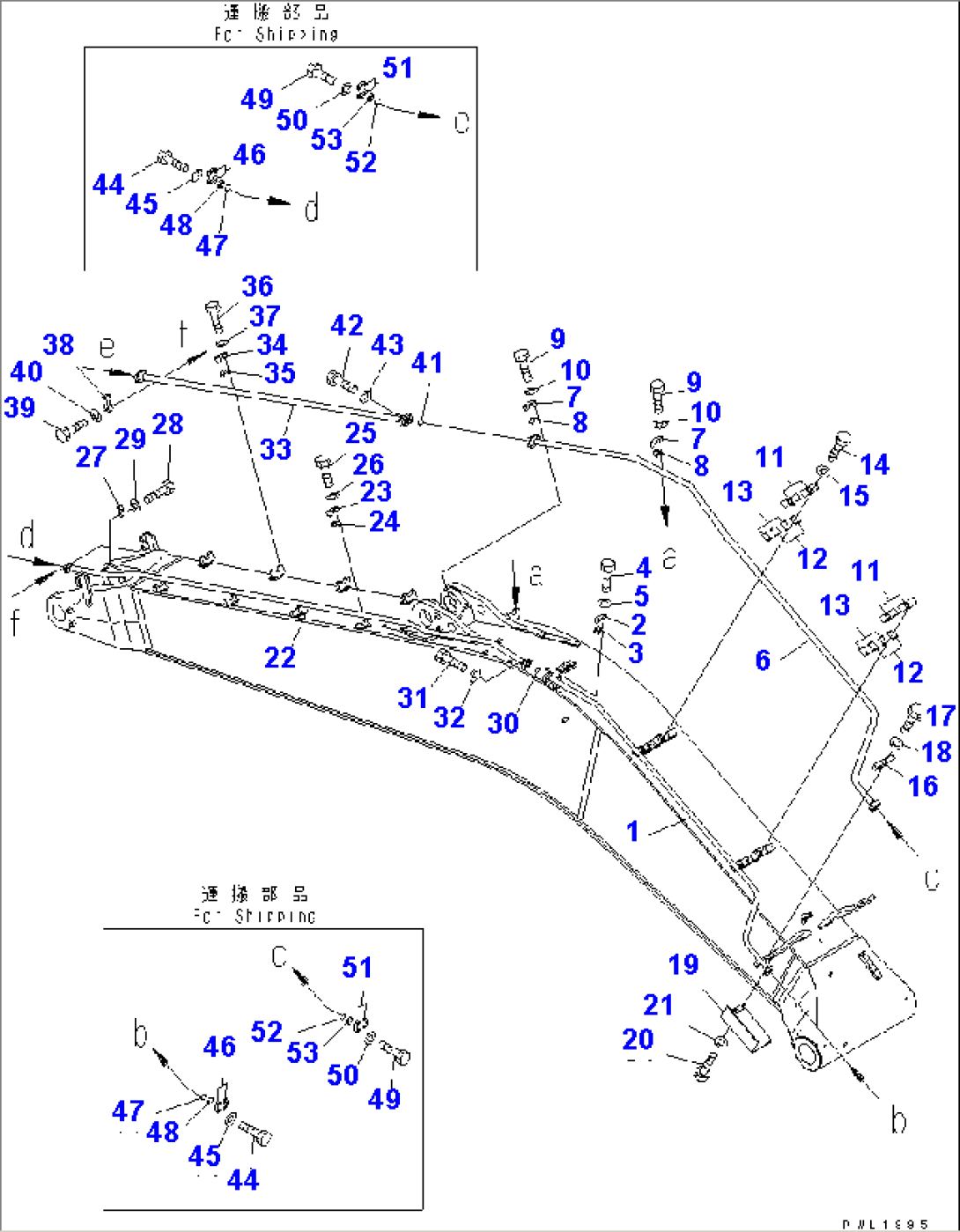 BOOM (7.6M) (BUCKET CYLINDER LINE)(#31029-)
