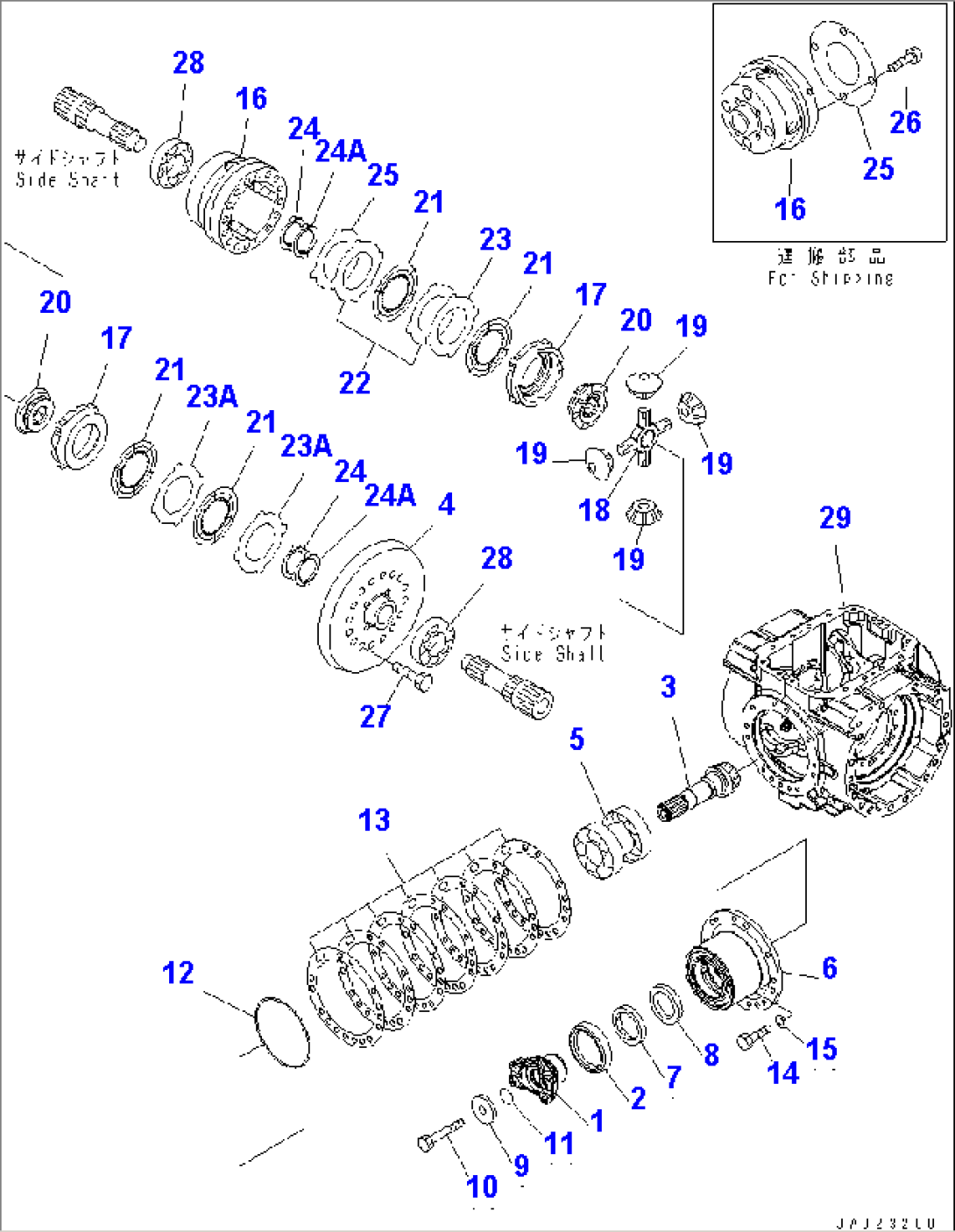 REAR AXLE (DIFFERENTIAL) (PINION AND CAGE) (LSD)(#77248-)