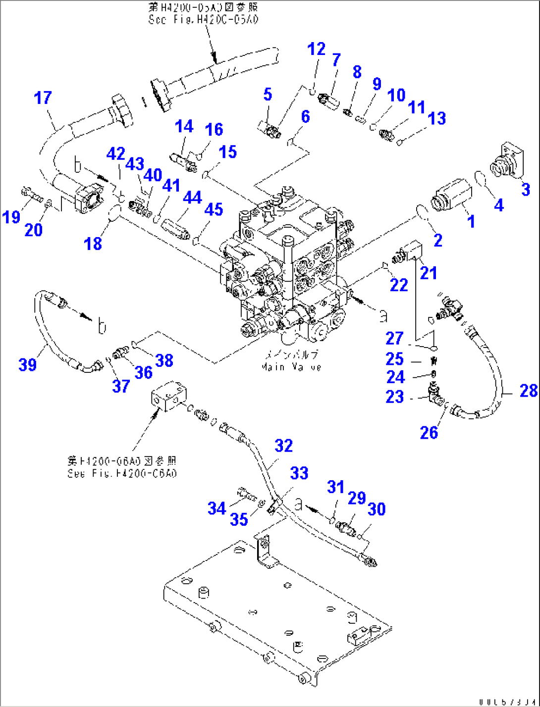 MAIN VALVE (ELBOW) (FOR 2-SPOOL CONTROL VALVE) (ECSS LESS)(#65001-)