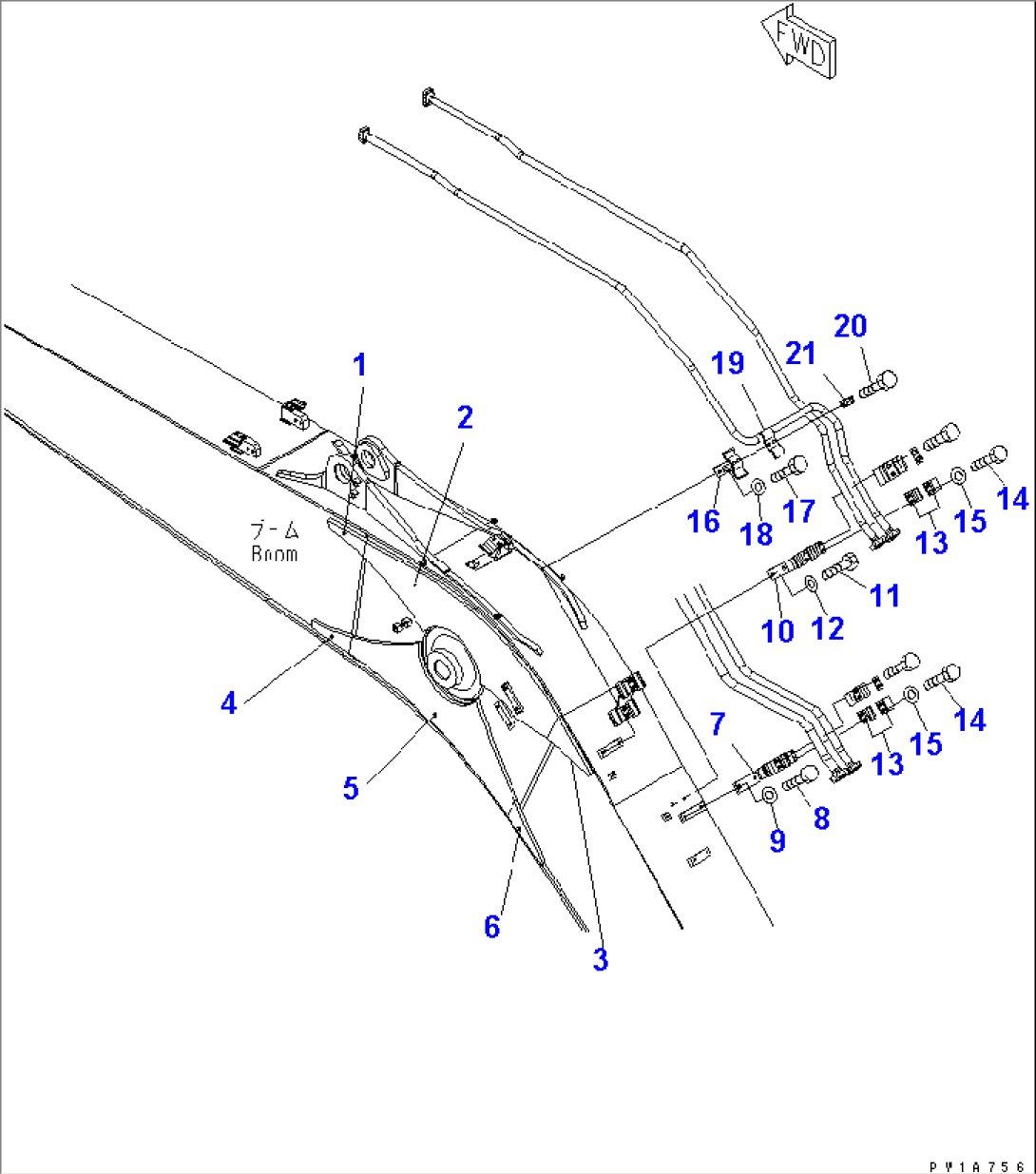 BOOM (5.7M) (FOR ADDITIONAL PIPING) (KIT) (YELLOW)(#20001-)