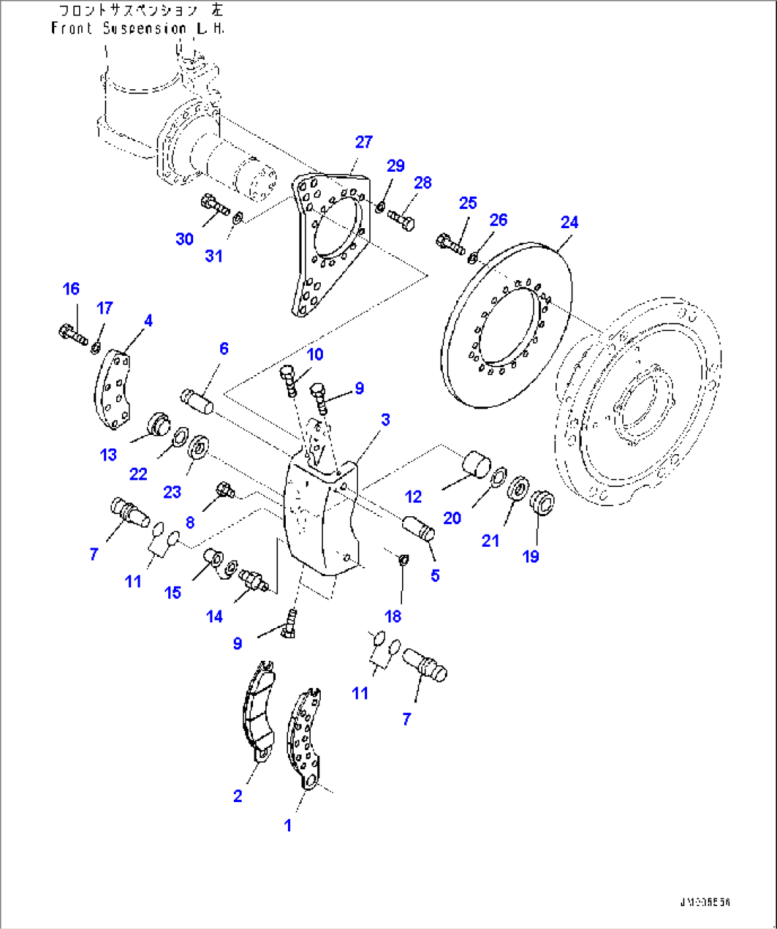 Front Axle, Front Brake L.H. (#50001-)