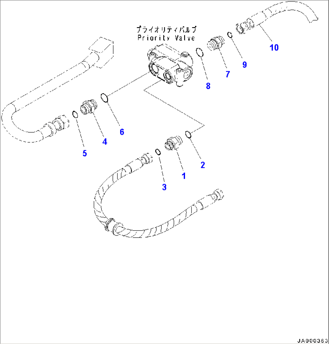 Steering Control Valve Tee and Union (#C10001-)