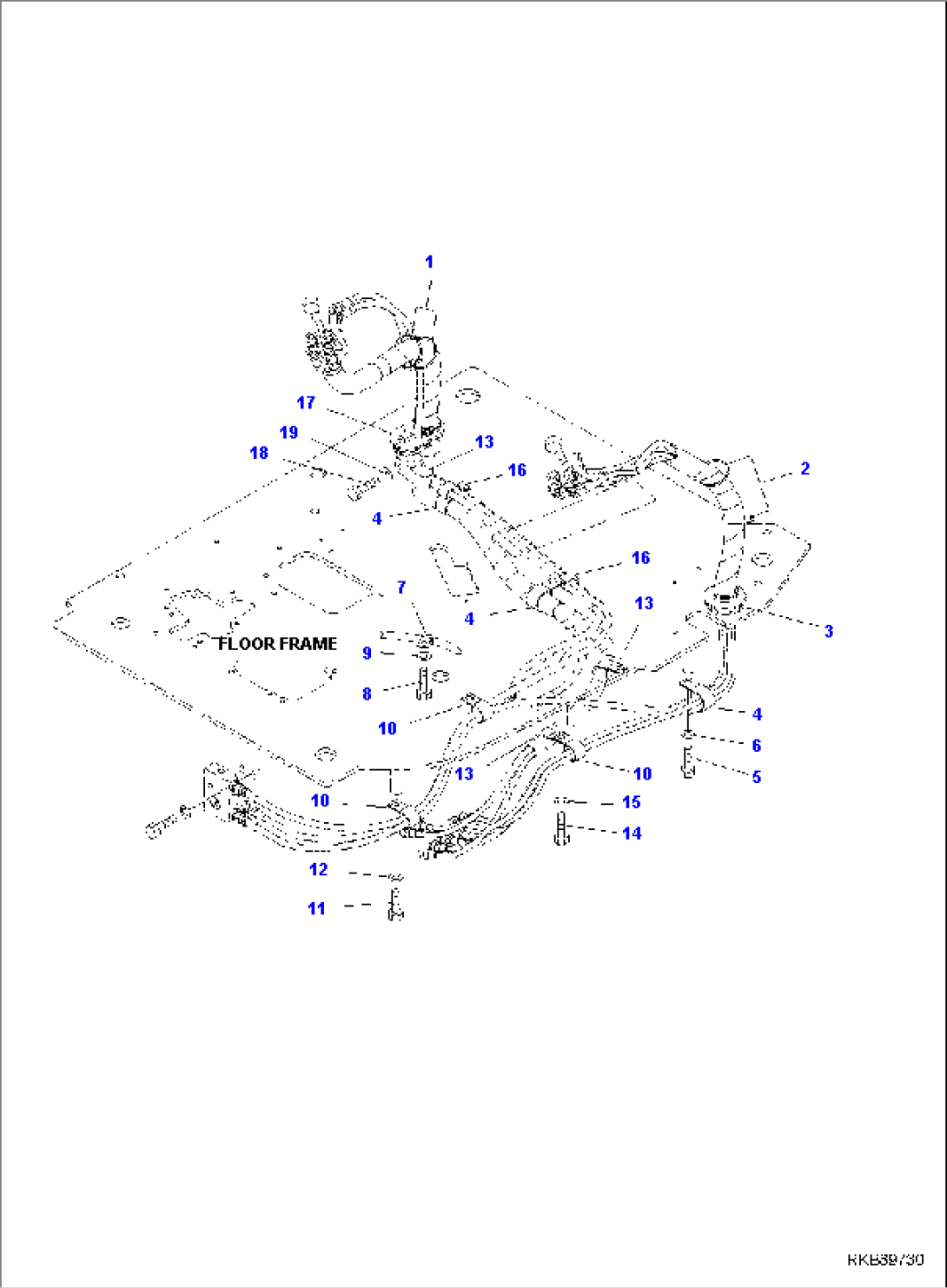 FLOOR FRAME, PROPORTIONAL PRESSURE CONTROL (PPC) VALVE CIRCUIT CLAMP