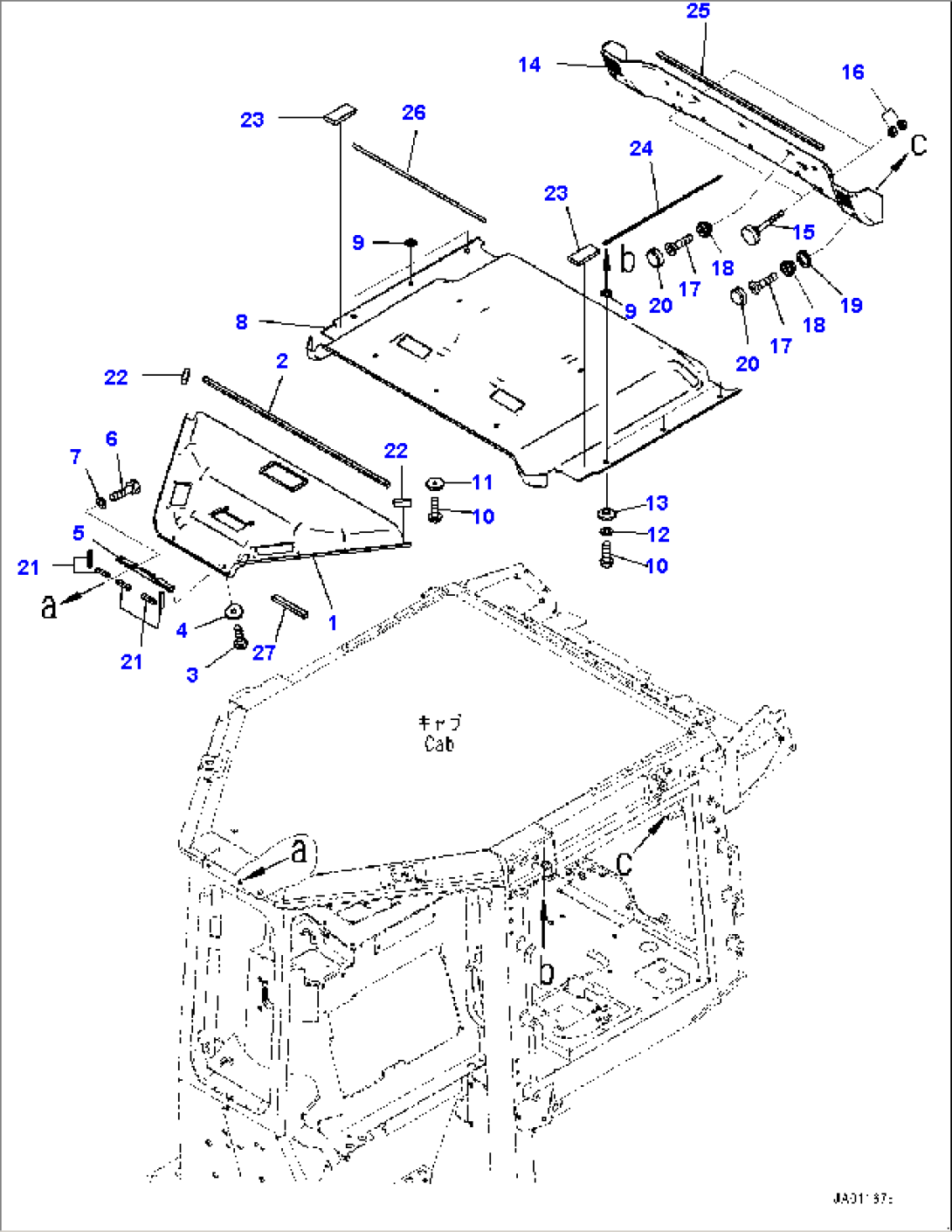 Cab, Roof Cover (#40001-)