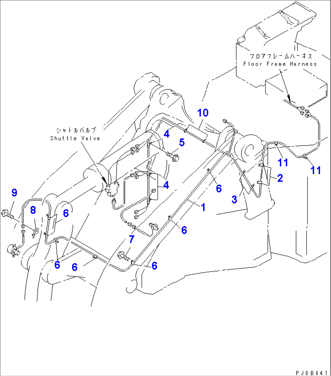 ELECTRICAL SYSTEM (BUCKET AUTO LEVELING SYSTEM) (FRONT FRAME LINE)