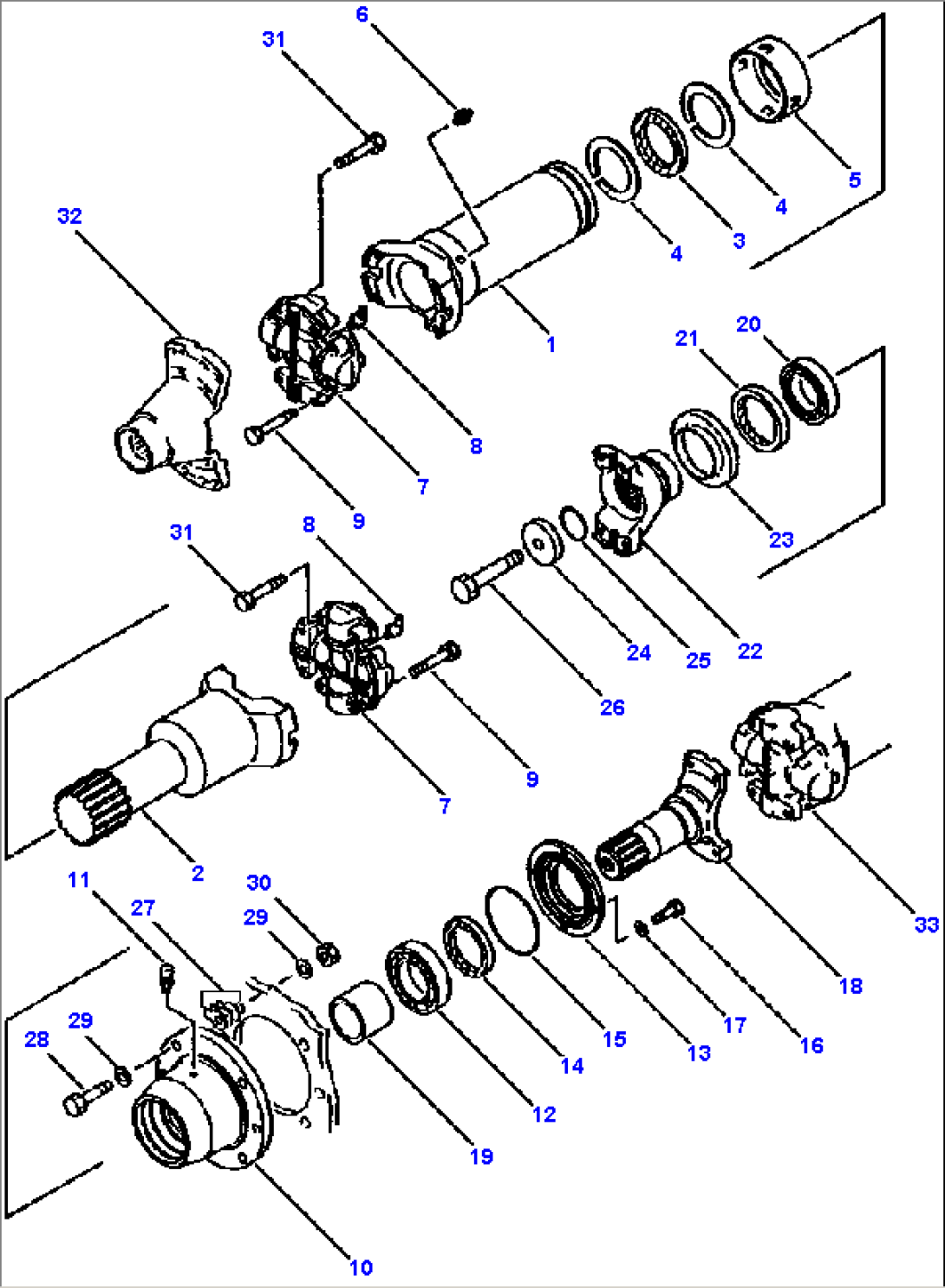 DRIVE SHAFT (FRONT - ON MACHINES S/N A10129 AND UP)
