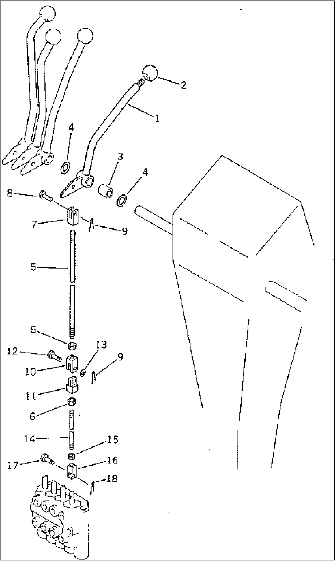 DRAWBAR SIDE SHIFT CONTROL LEVER