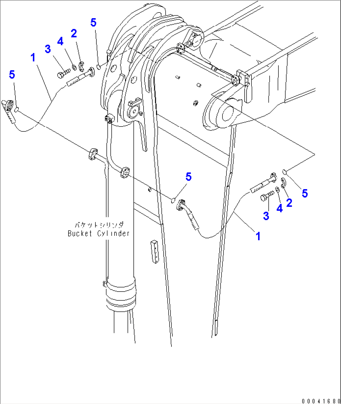 ARM (3.6M) (BUCKET CYLINDER PIPING) (HEAVY DUTY) (FOR BACKHOE)(#55313-)