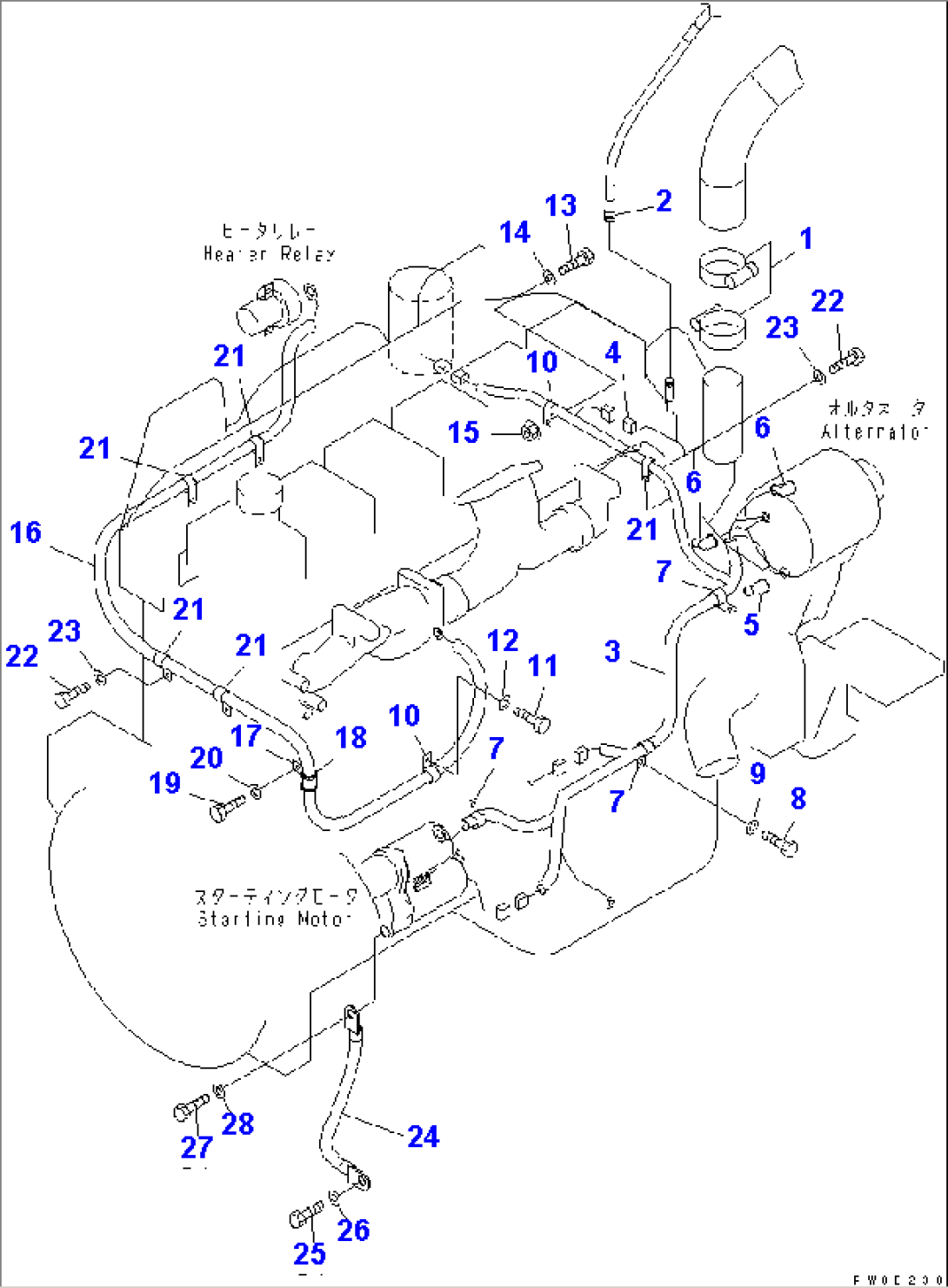 ENGINE RELATED PARTS (HOSE AND WIRING HARNESS)