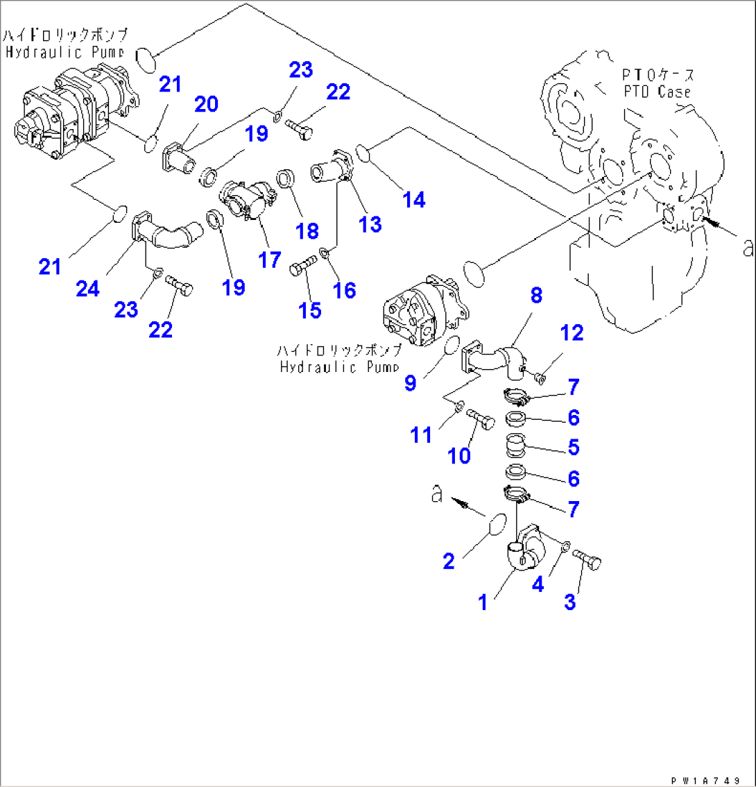 HYDRAULIC PIPING (SUCTION LINE) (2/2)(#10043-)
