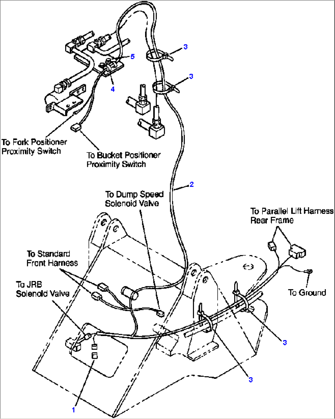 FIG NO. E0200-02A0 ELECTRICAL SYSTEM (PARALLEL LIFT HARNESS FRONT FRAME)