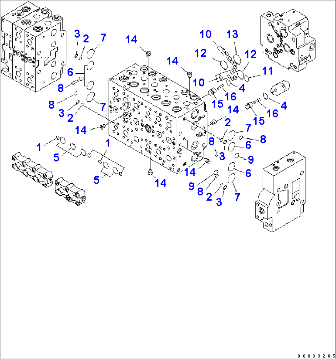 MAIN VALVE (8-SPOOL) (5/20) (FOR 2-PIECE BOOM)