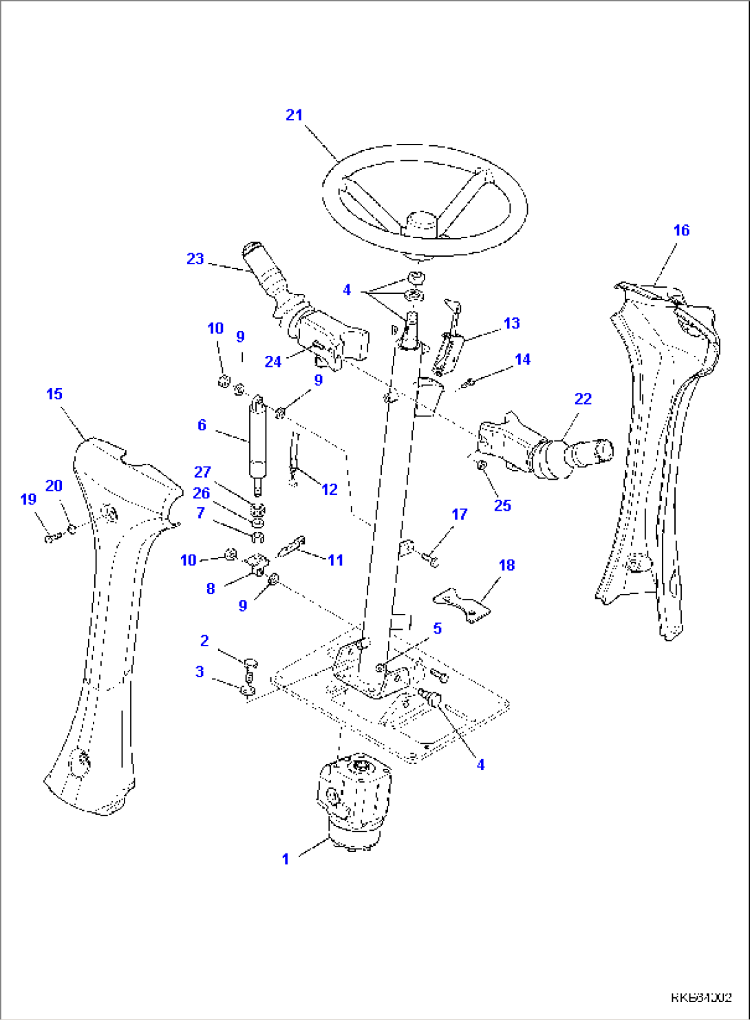 STEERING COLUMN AND WHEEL