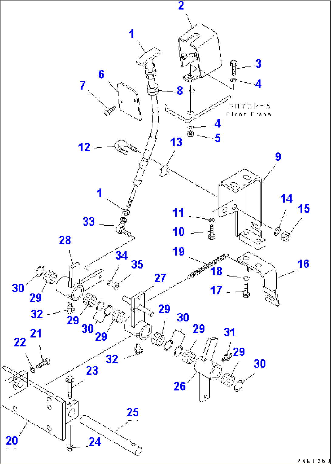 MECHANICAL ENGINE STOP SYSTEM (1/3) (CAB SIDE CONTROL CABLE)(#10501-)