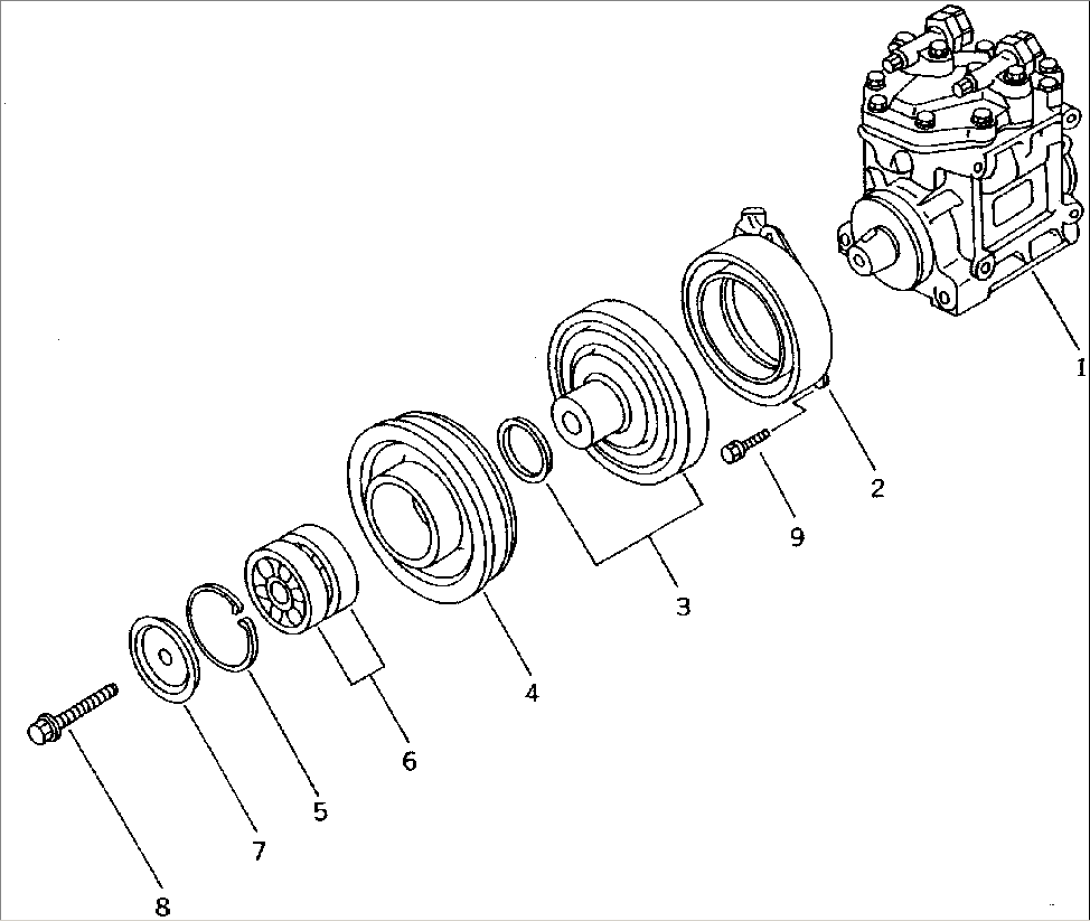 CAR COOLER COMPRESSOR (FOR STEEL CAB)(#50044-)
