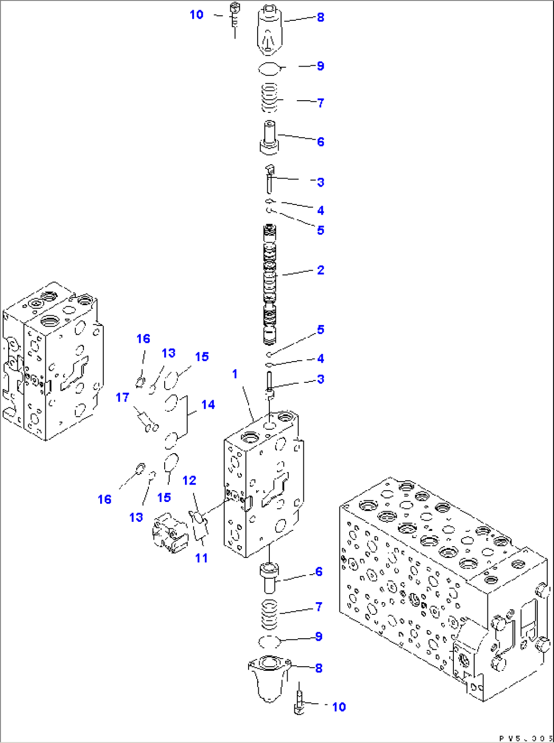 MAIN VALVE (8-SPOOL) (16/20) (FOR ONE-PIECE BOOM)