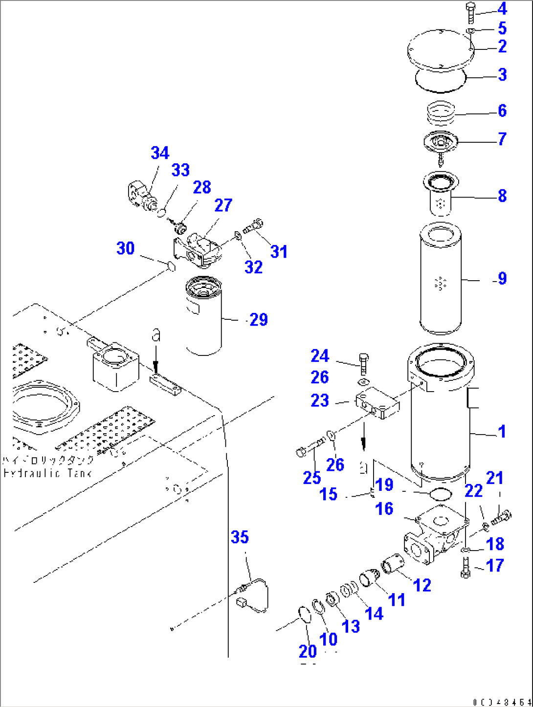 HYDRAULIC TANK (RETURN FILTER)(#30001-)