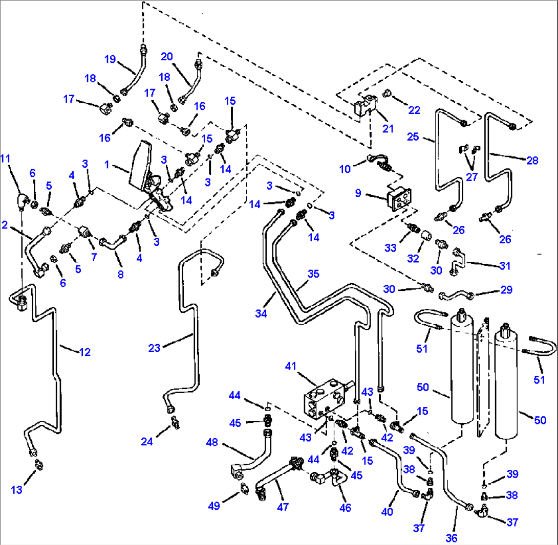 SERVICE BRAKE PIPING MASTER BRAKE VALVE & ACCUMULATOR PIPING