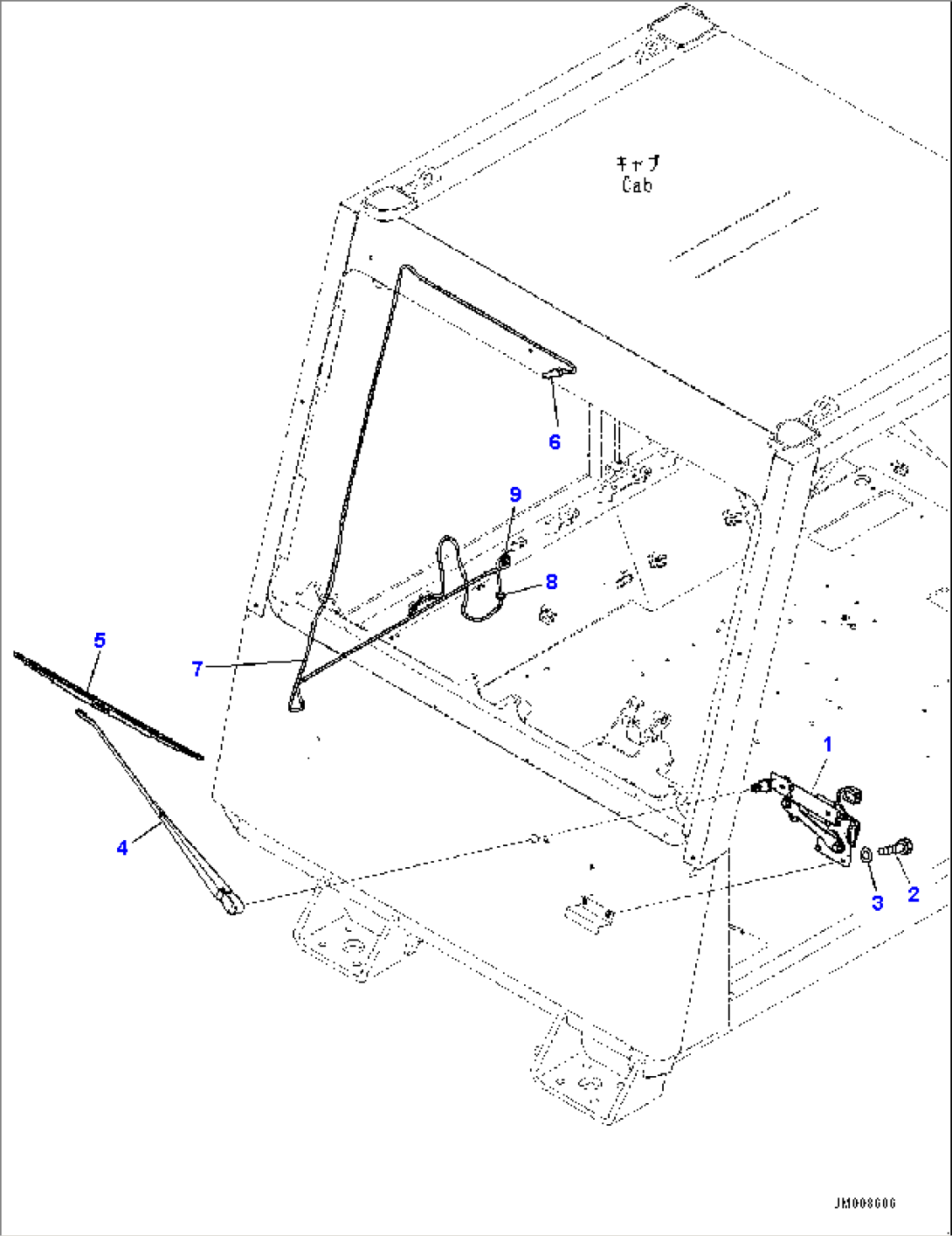 Cab, Front Wiper (#50001-)