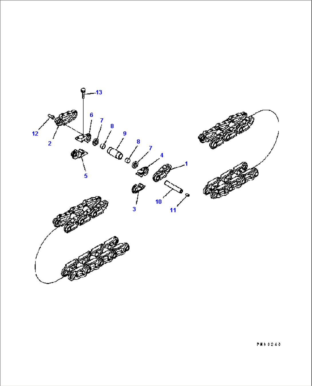 TRACK LINK (92 SET) (LUBRICATE TYPE) (FOR SINGLE GROUSER) (SUPPLY PARTS)