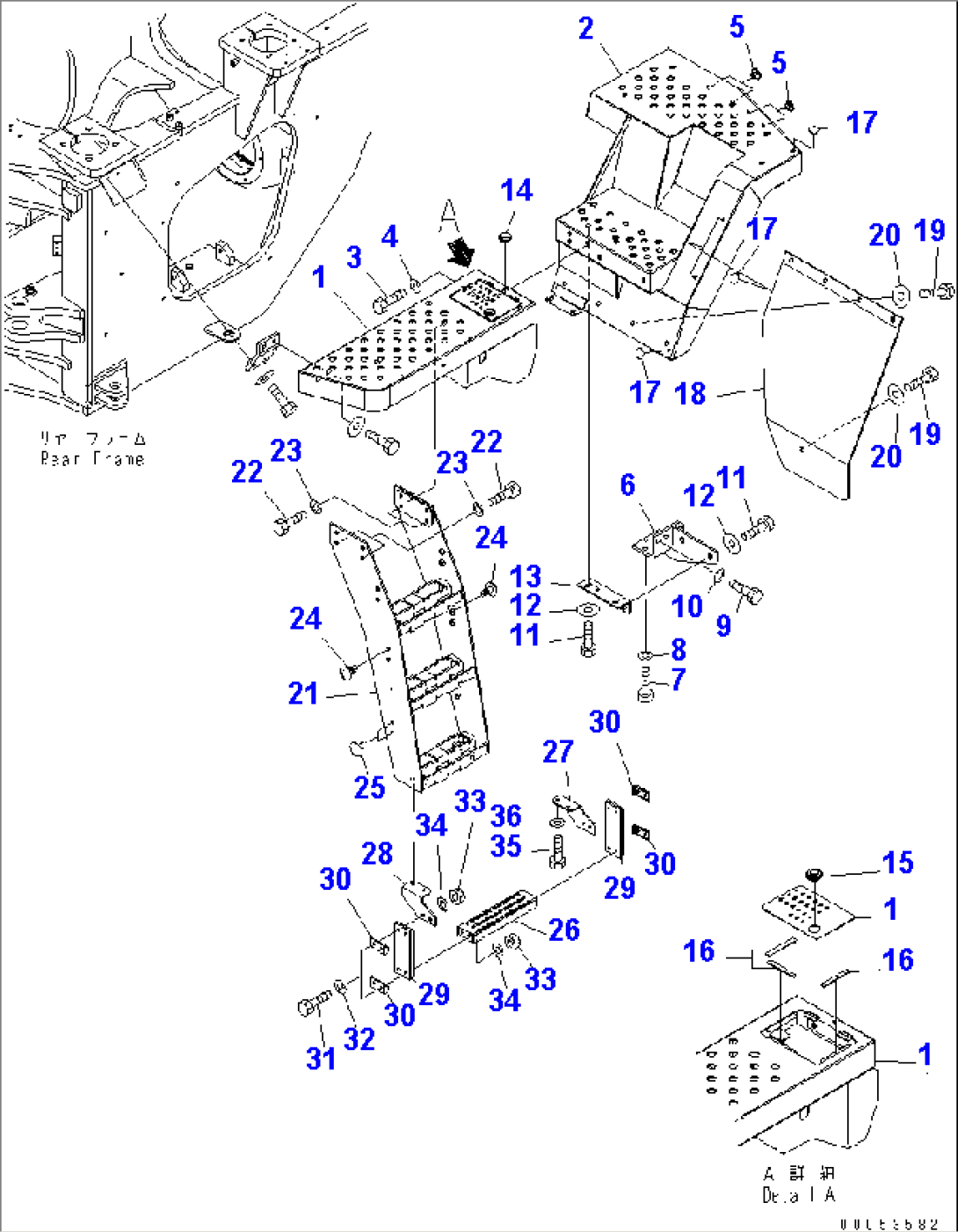 LADDER (FLOOR L.H.) (FOR AUTO GREASE)(#85001-)