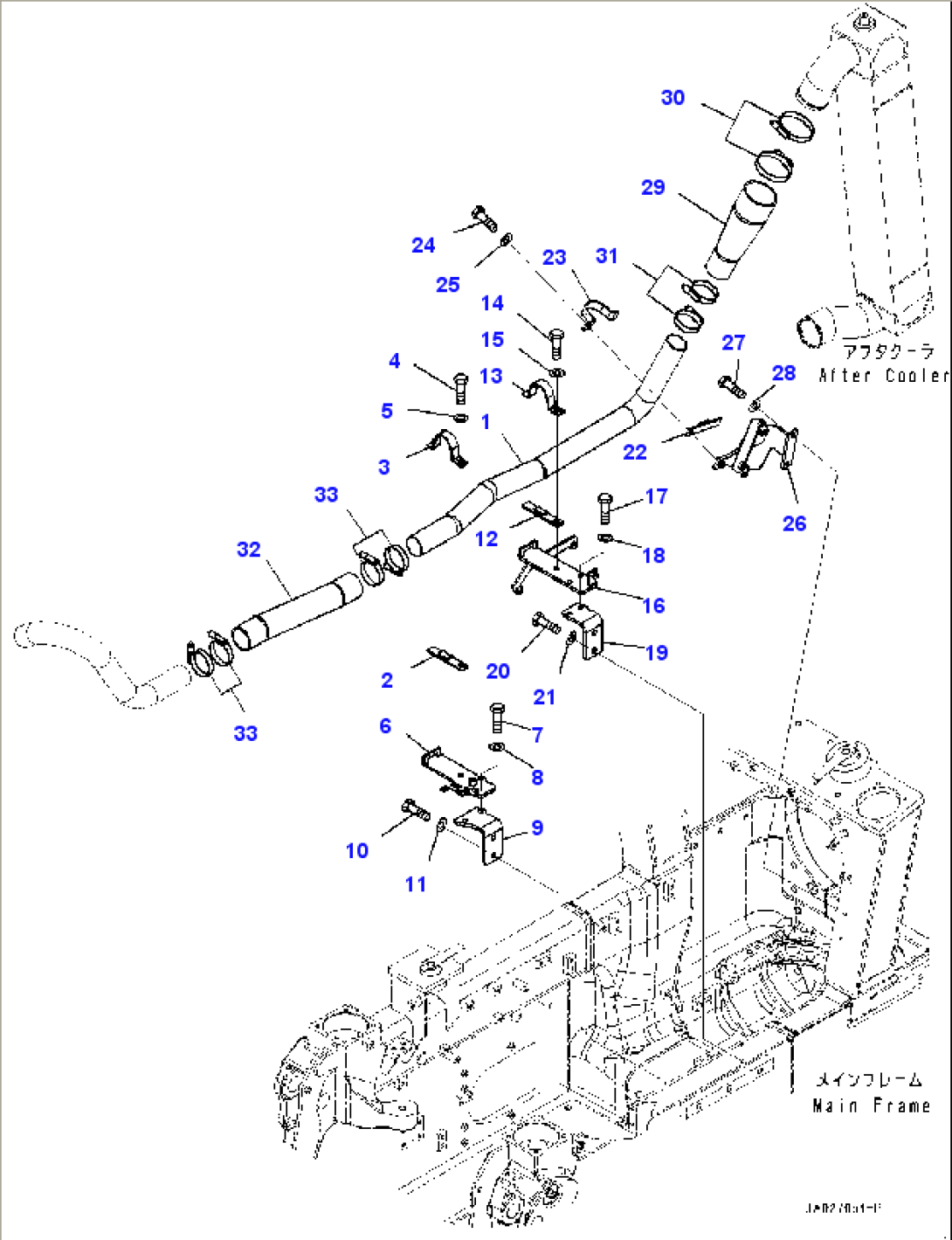 Cooling Piping, Aftercooler Piping (1/2) (#10001-)