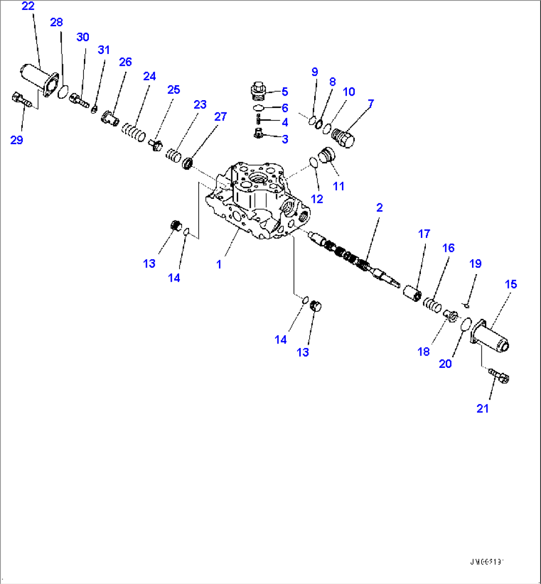Front Steering and Hoist Hydraulic Piping, Hoist Valve (1/2) (#10001-)