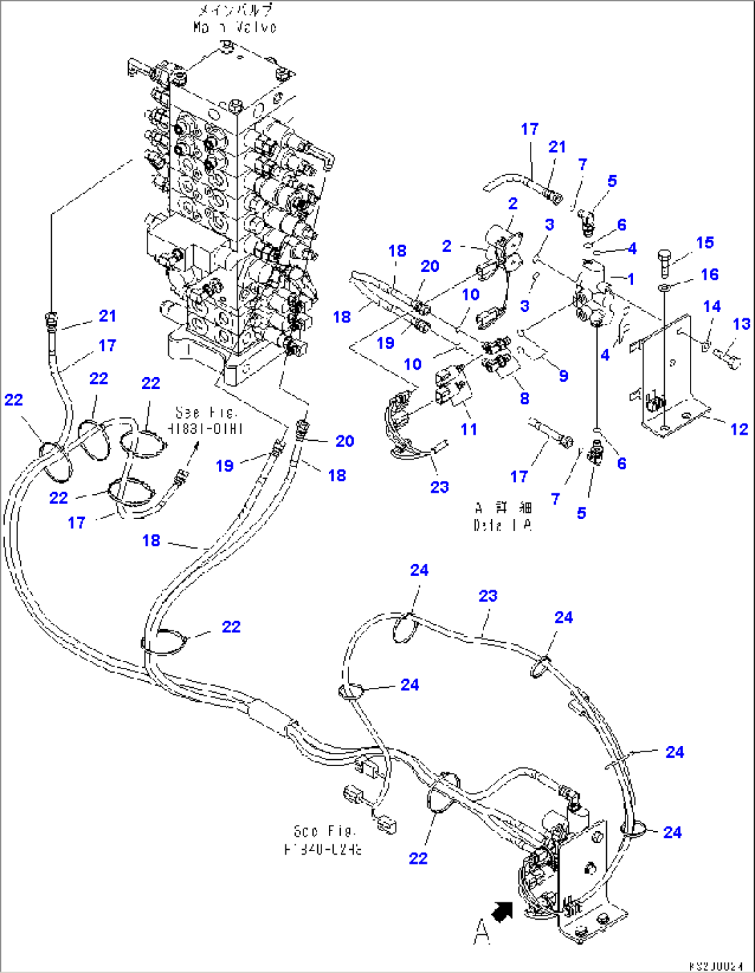 2 ATTACHMENT LINE (HCU-C) (2/2) (FOR 2 PIECE BOOM)