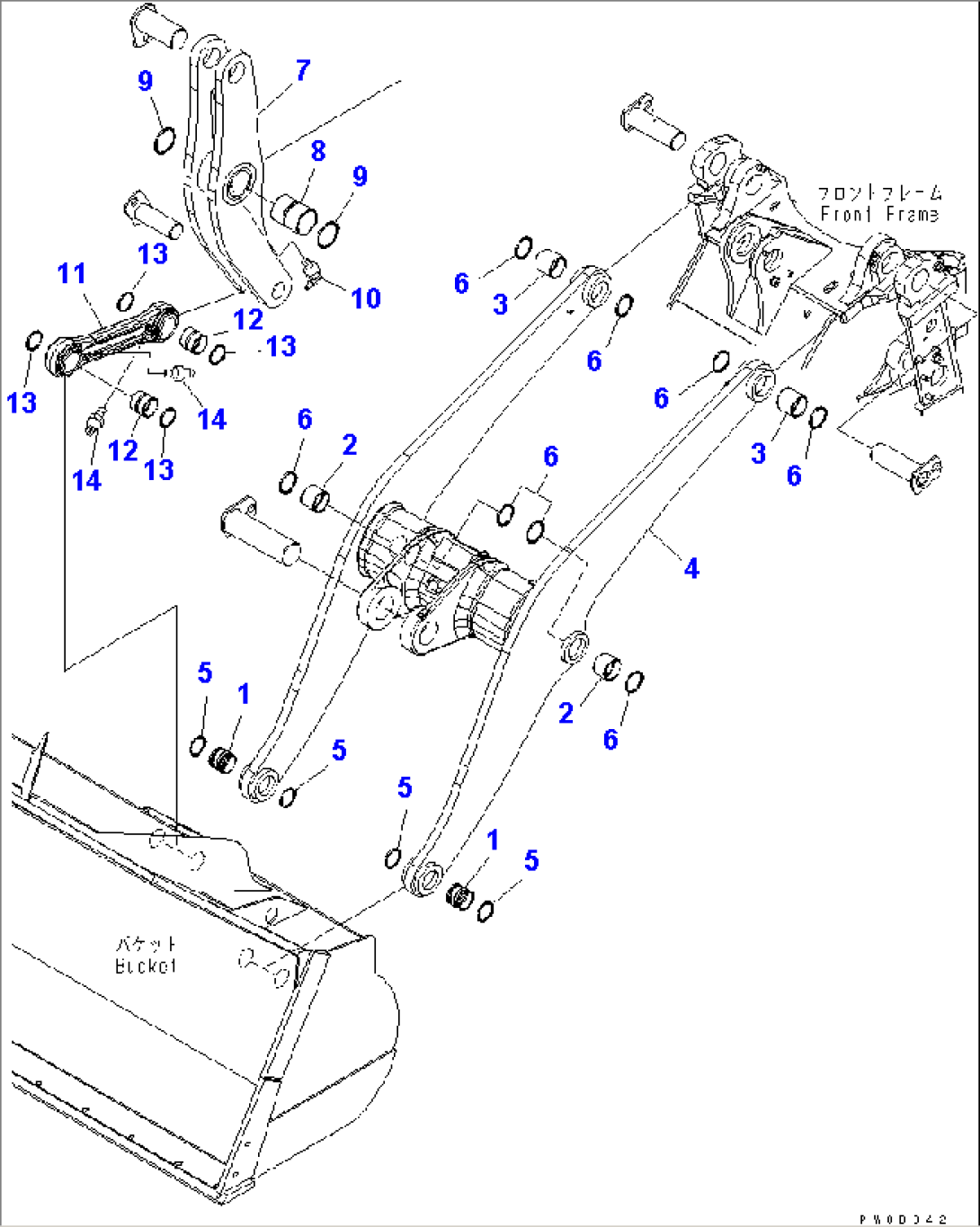 LIFT ARM AND BELLCRANK (FOR LOAD METER)