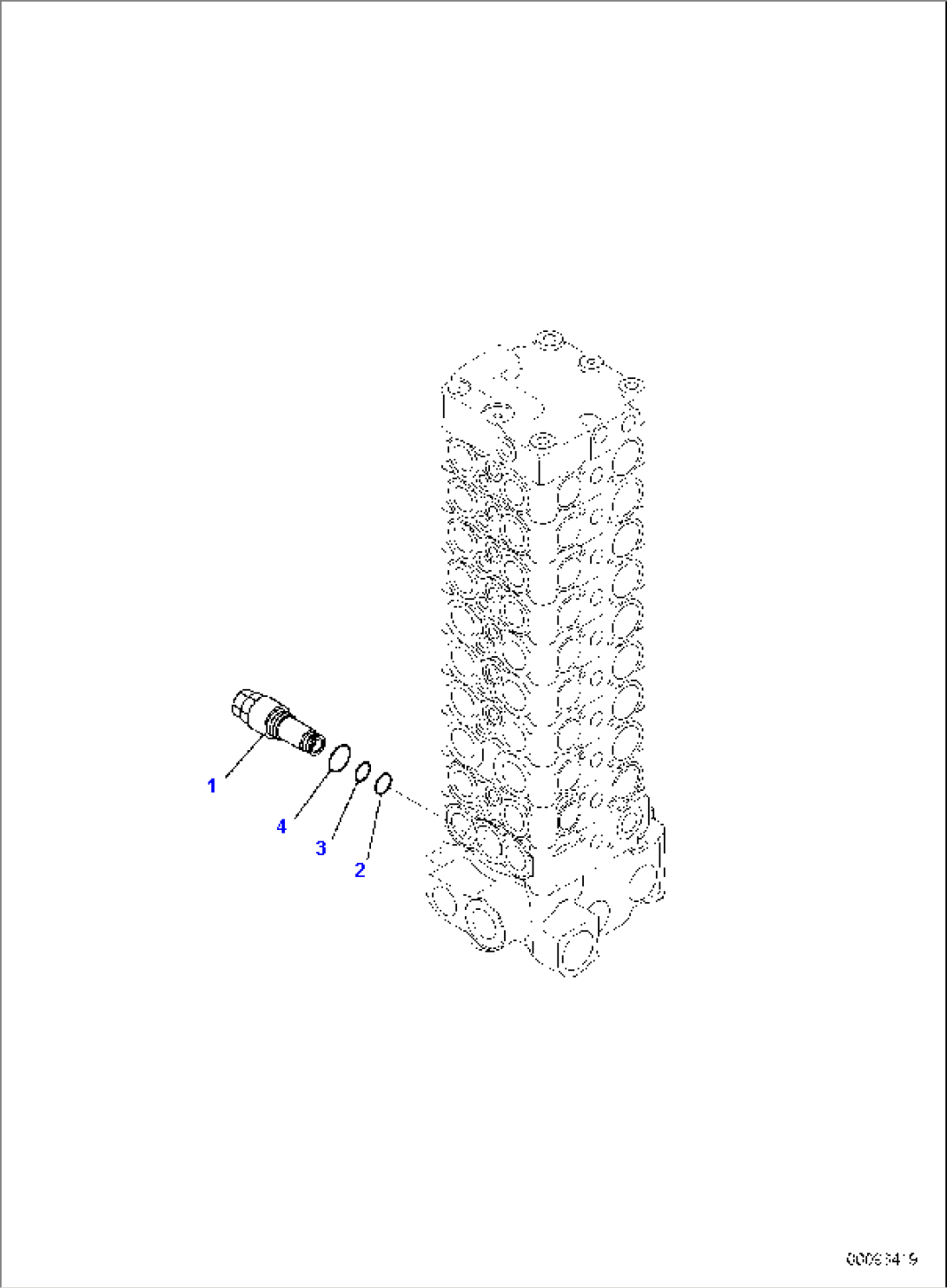 MAIN CONTROL VALVE, FOR MACHINE WITH 2-PIECE BOOM, INNER PARTS (7/15)