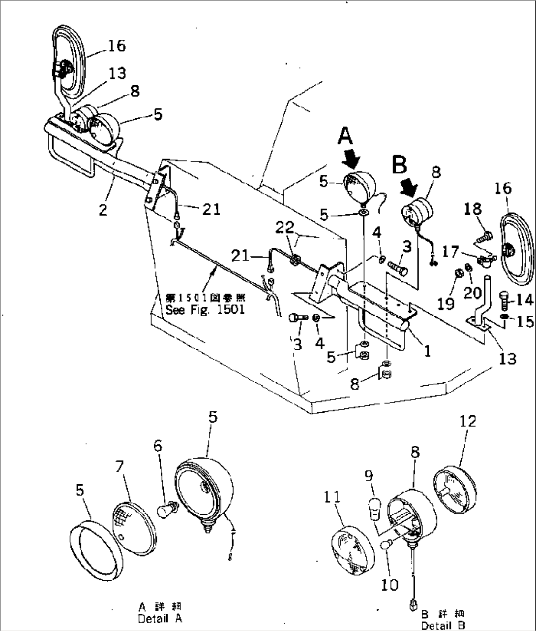 ELECTRICAL SYSTEM (FRONT) (WITHOUT CAB) (FOR JAPAN)